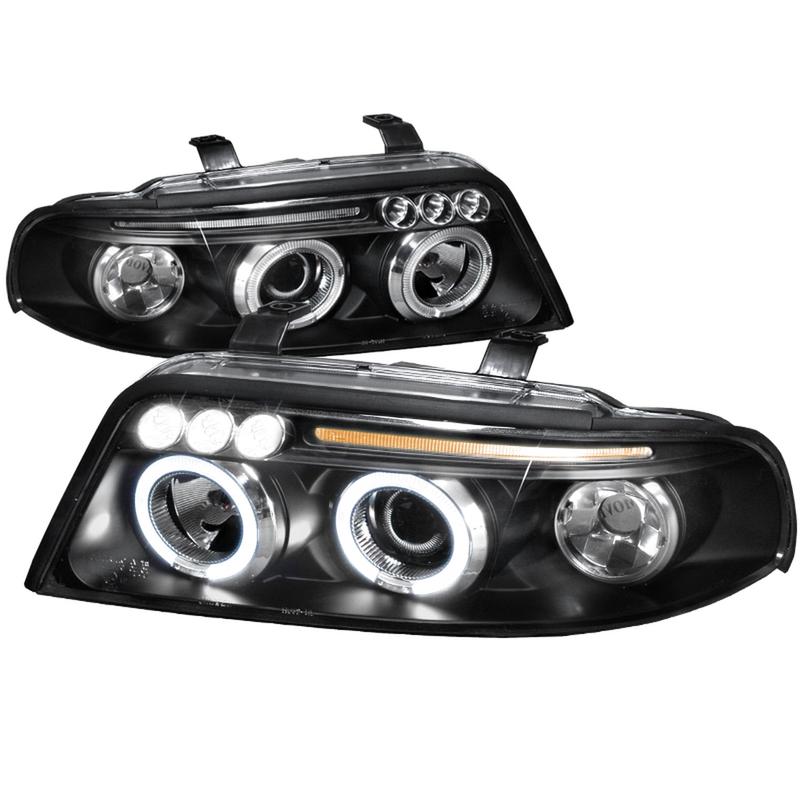 Spec-D Projector Headlights Audi A4/S4 B5 (1999 2000 2001) Dual LED Halo Black