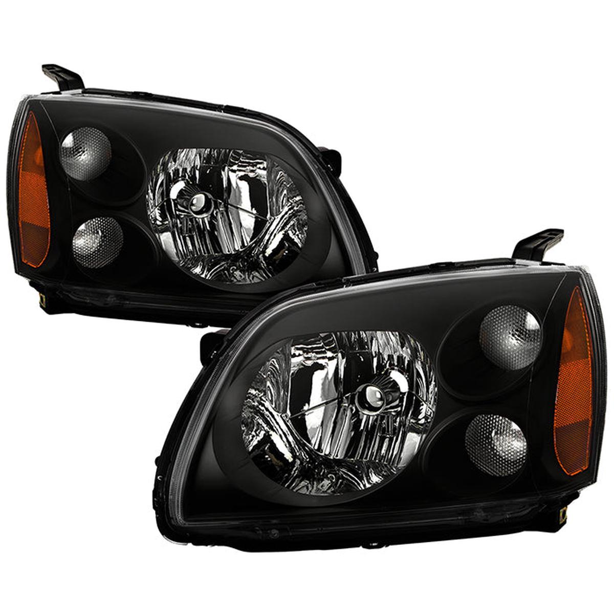 Xtune Crystal Headlights Mitsubishi Galant (04-08) Black w/ Amber Turn Signal Lights